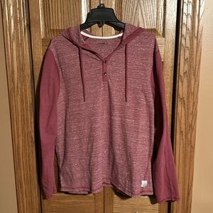 Express Men’s Long Sleeve Short with Hood - Maroon - XL